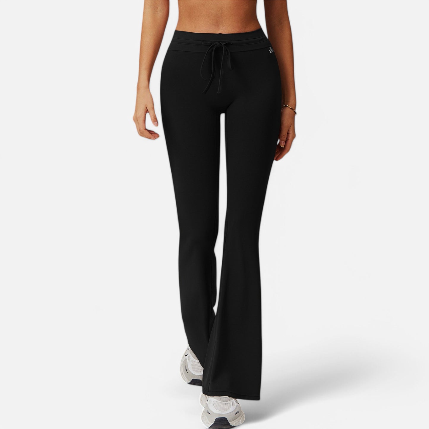 Anna-Kaci Women's High Waist Flare Athletic Pants with Drawstring Waist