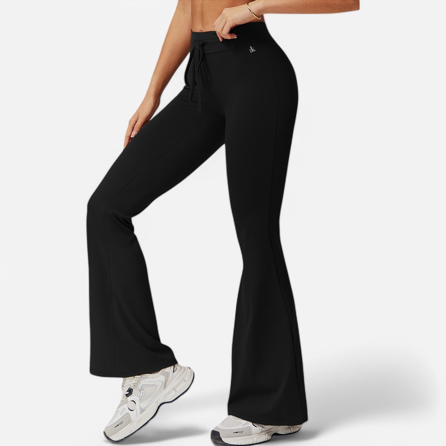 Anna-Kaci Women's High Waist Flare Athletic Pants with Drawstring Waist
