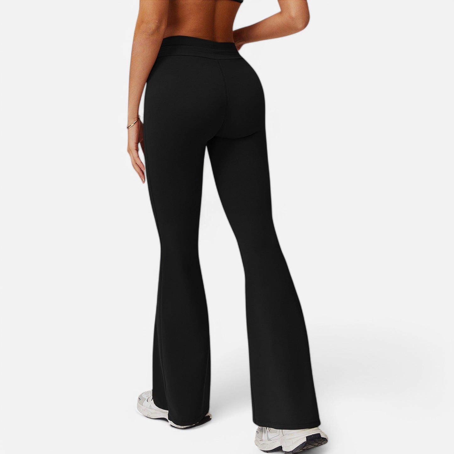 Anna-Kaci Women's High Waist Flare Athletic Pants with Drawstring Waist