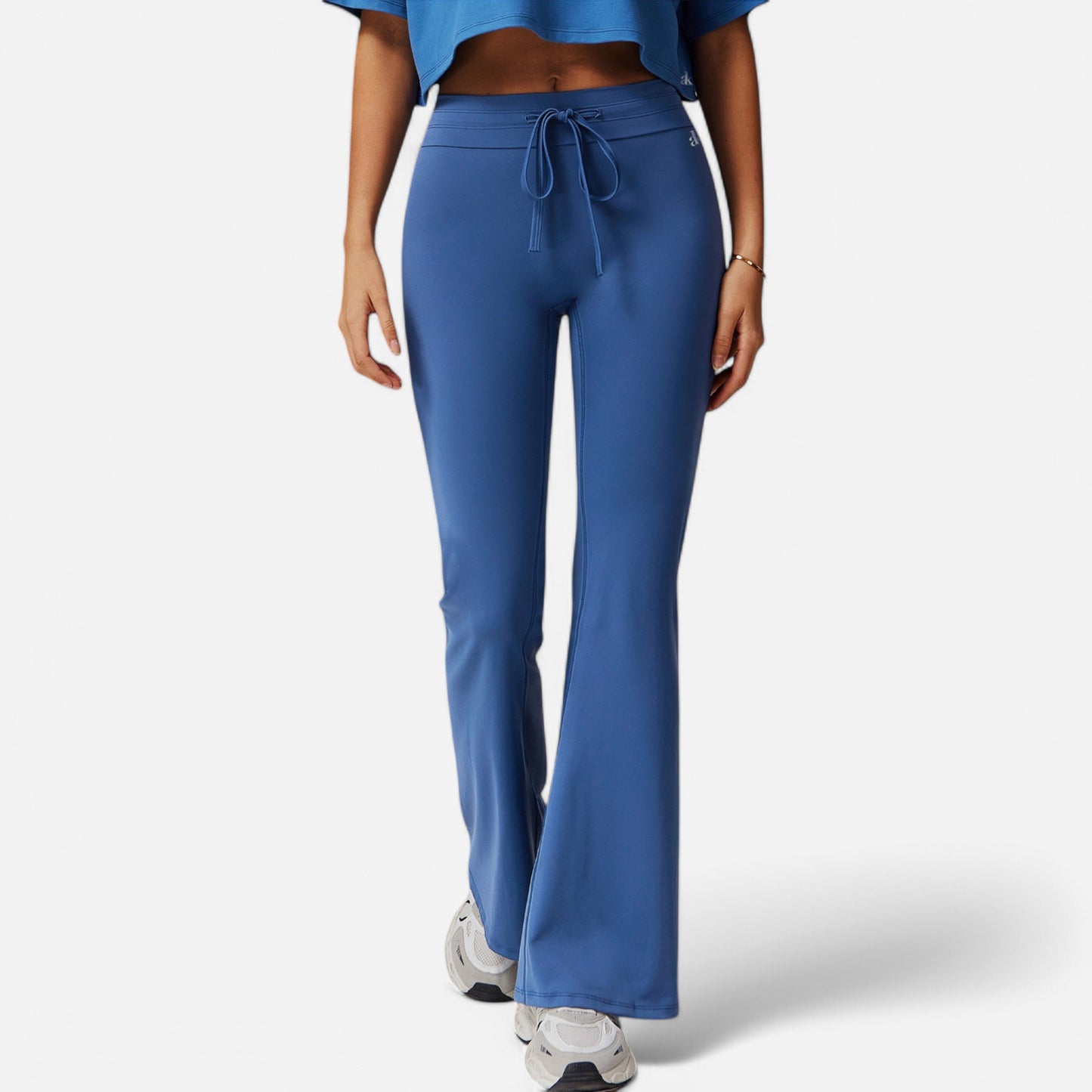 Anna-Kaci Women's High Waist Flare Athletic Pants with Drawstring Waist
