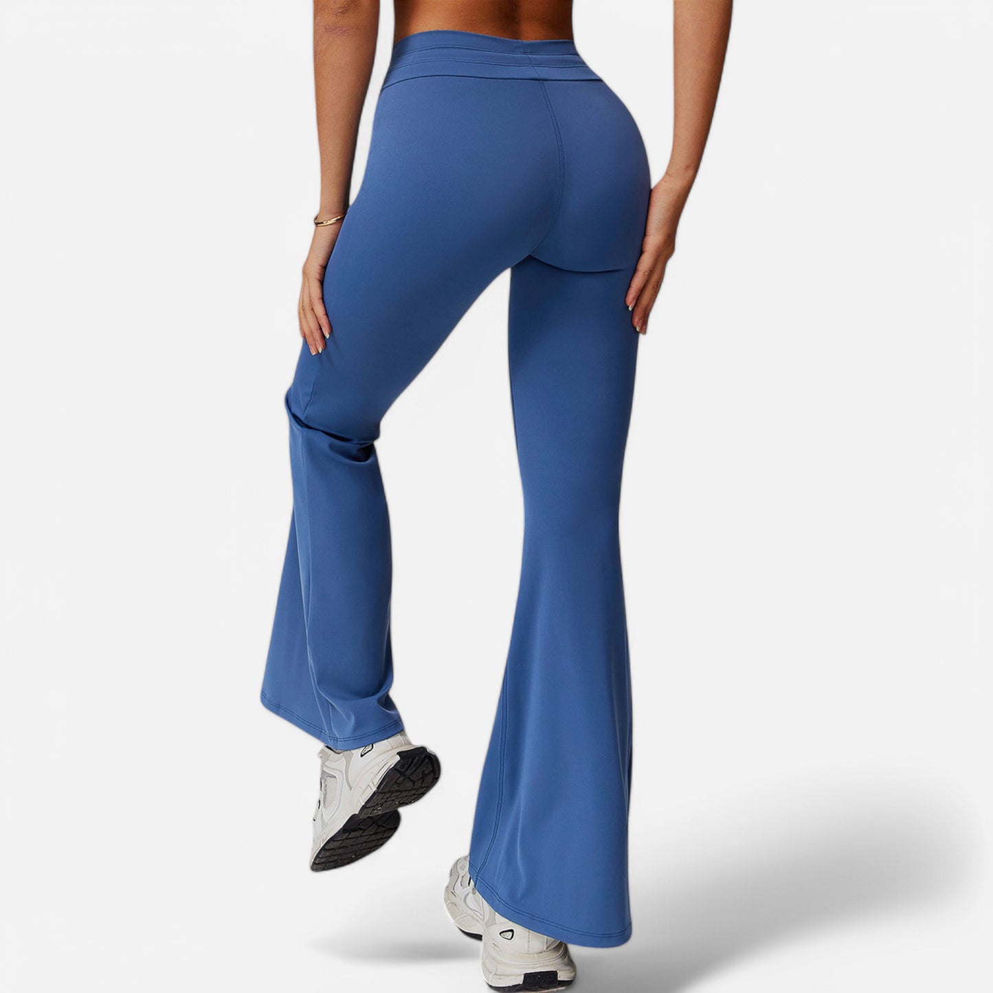 Anna-Kaci Women's High Waist Flare Athletic Pants with Drawstring Waist