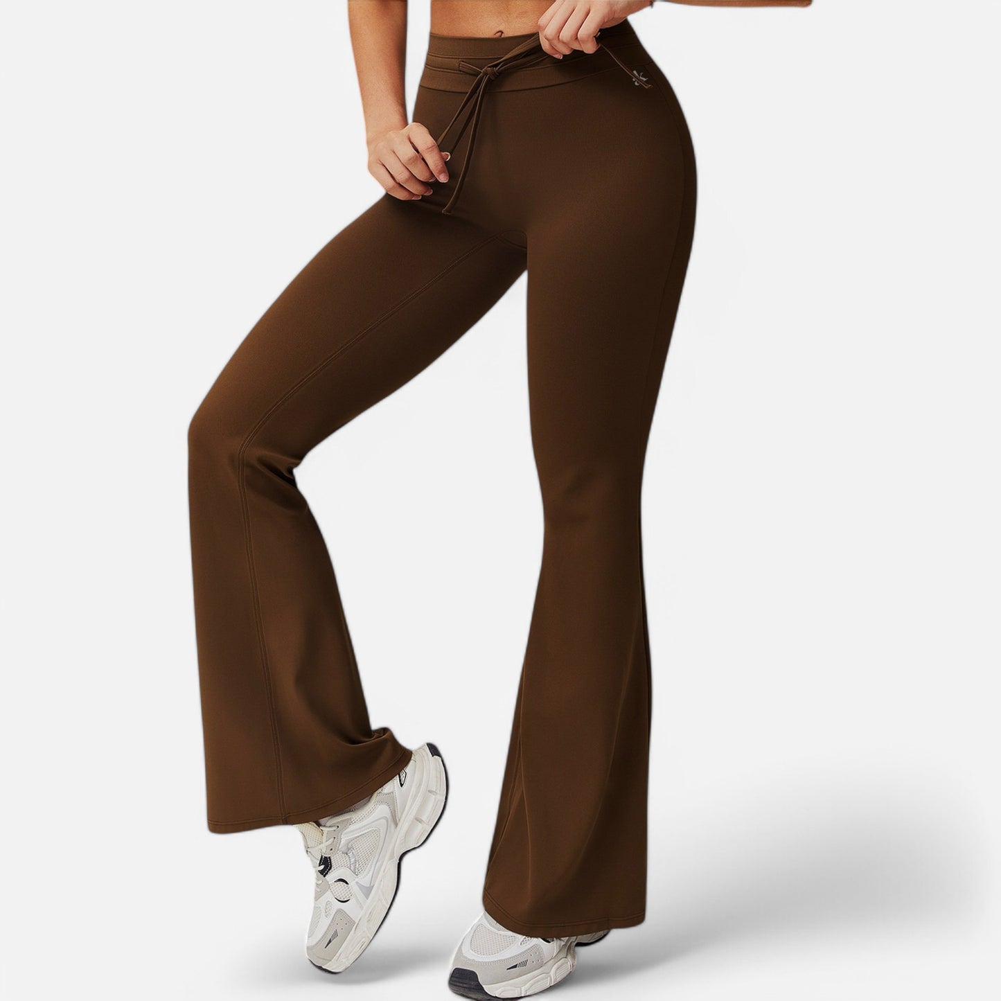 Anna-Kaci Women's High Waist Flare Athletic Pants with Drawstring Waist