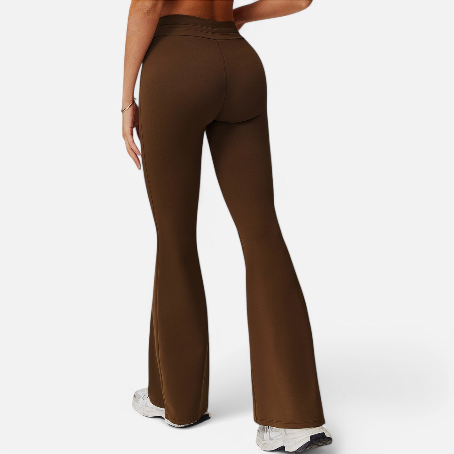 Anna-Kaci Women's High Waist Flare Athletic Pants with Drawstring Waist