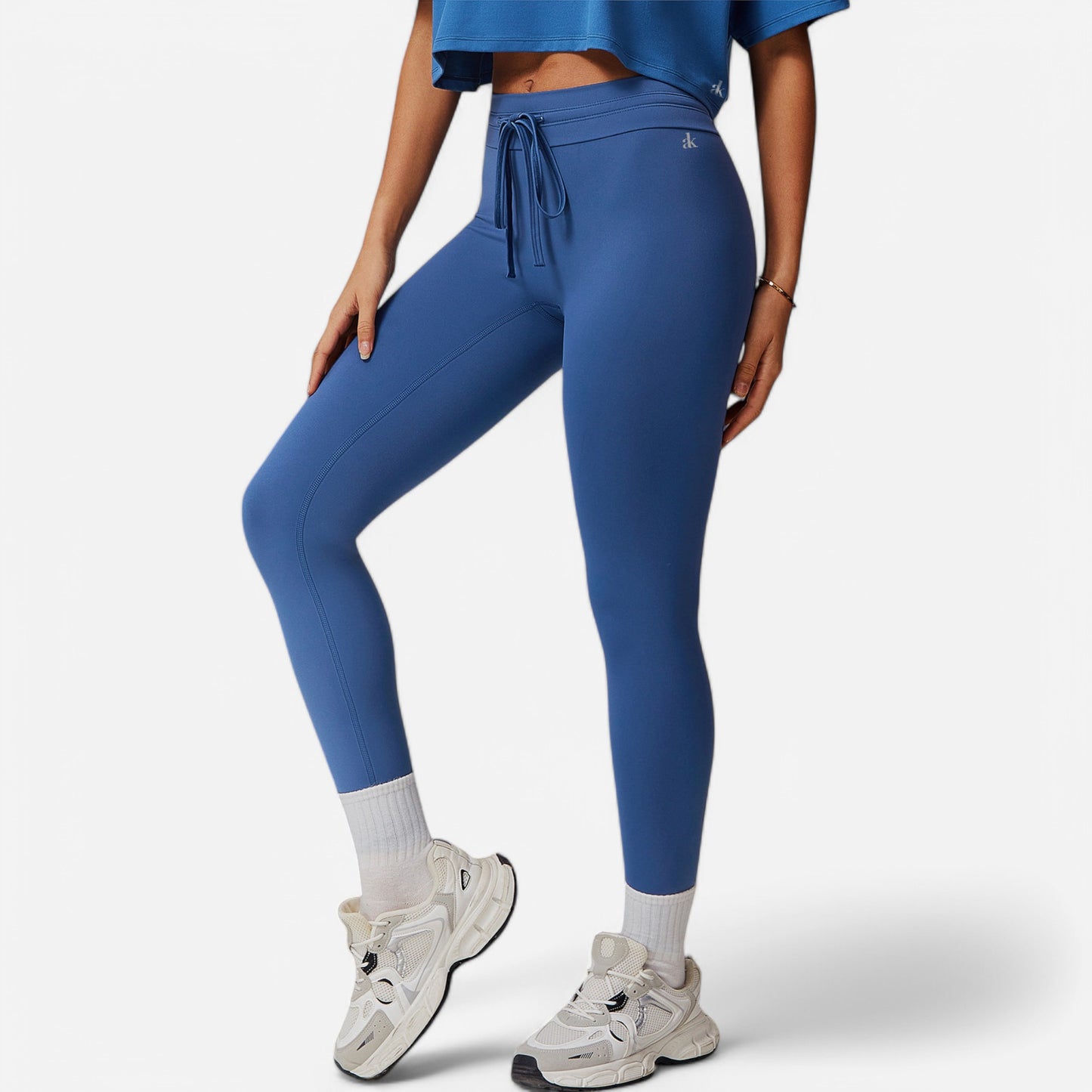 Anna-Kaci Women's High Waist Drawstring Leggings with Stretchy Fit