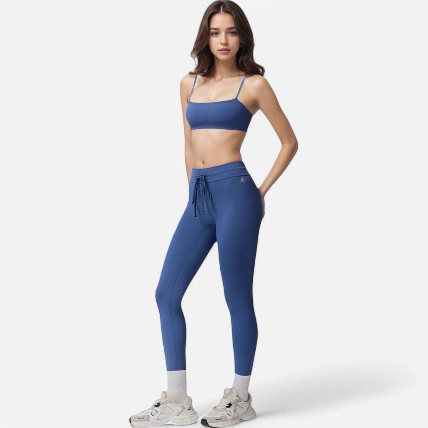 Anna-Kaci Women's High Waist Drawstring Leggings with Stretchy Fit