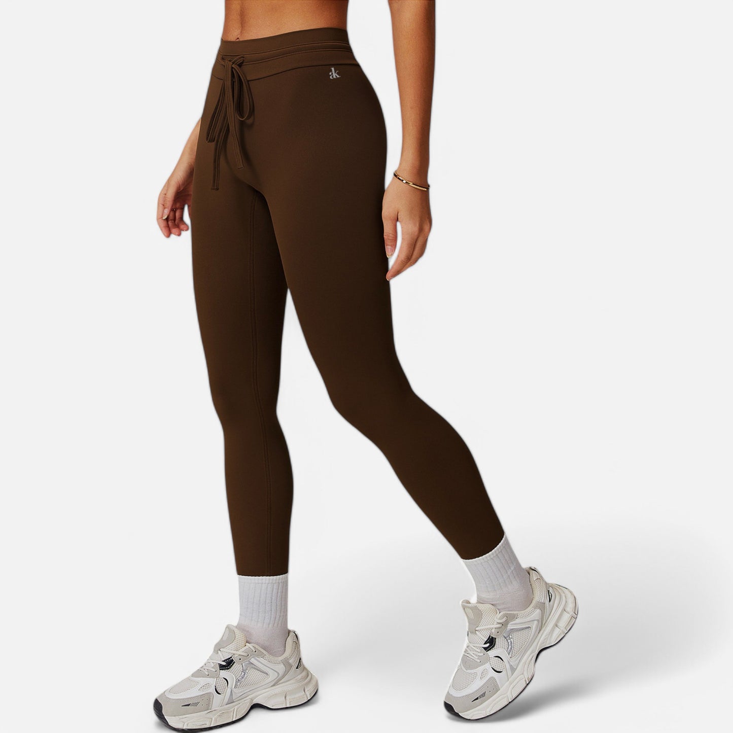 Anna-Kaci Women's High Waist Drawstring Leggings with Stretchy Fit