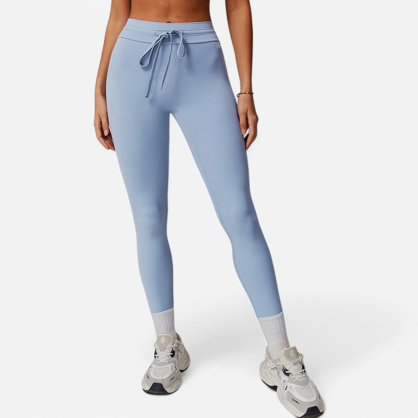 Anna-Kaci Women's High Waist Drawstring Leggings with Stretchy Fit
