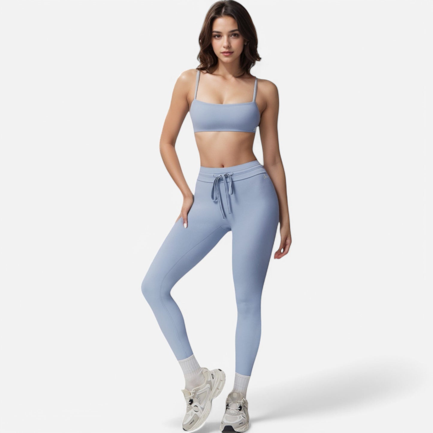 Anna-Kaci Women's High Waist Drawstring Leggings with Stretchy Fit