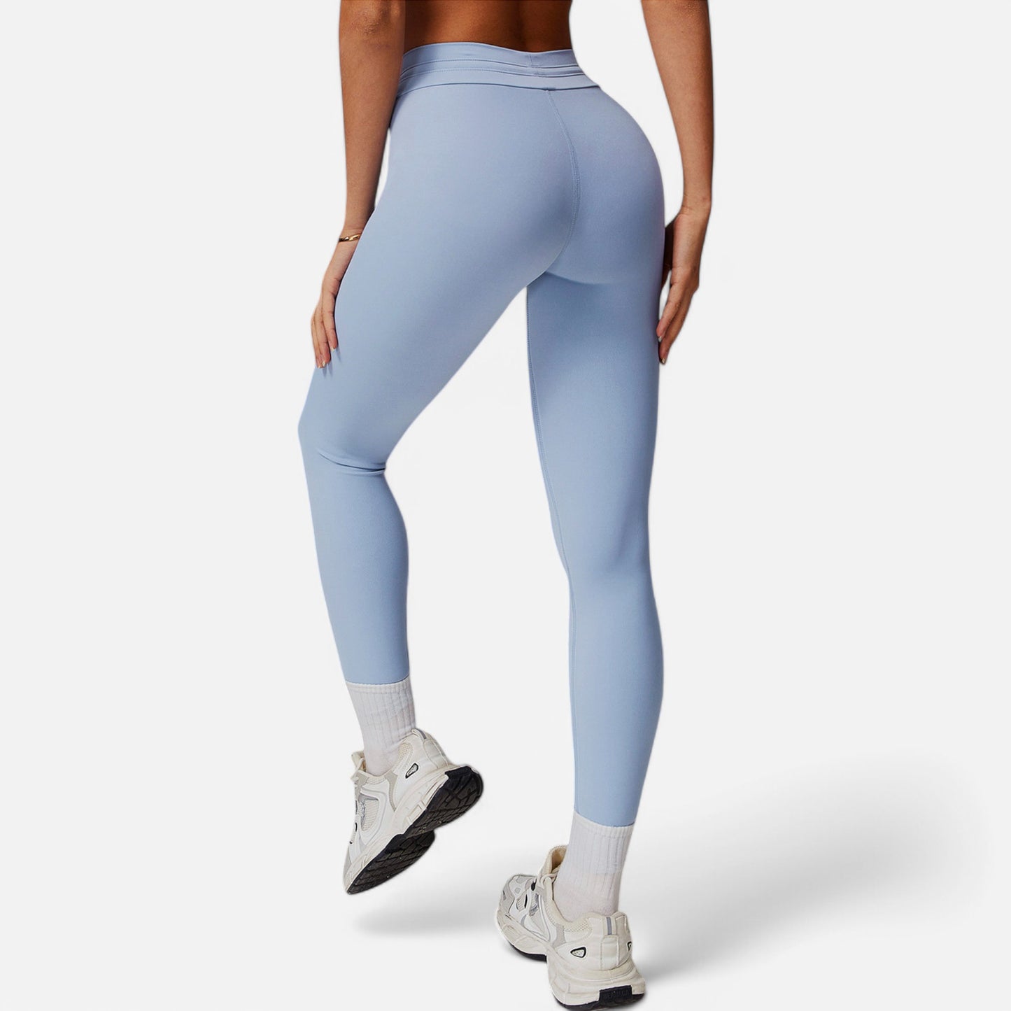 Anna-Kaci Women's High Waist Drawstring Leggings with Stretchy Fit