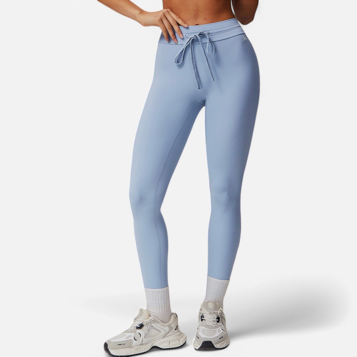 Anna-Kaci Women's High Waist Drawstring Leggings with Stretchy Fit