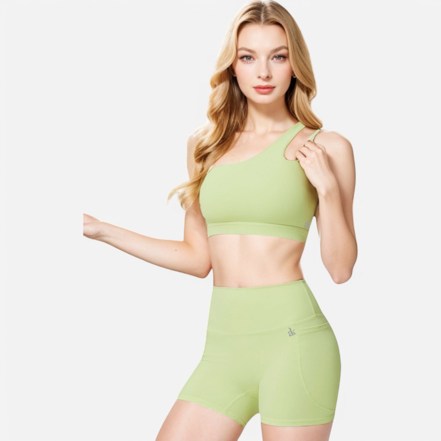 Anna-Kaci Women's One Shoulder Cutout Sports Bra
