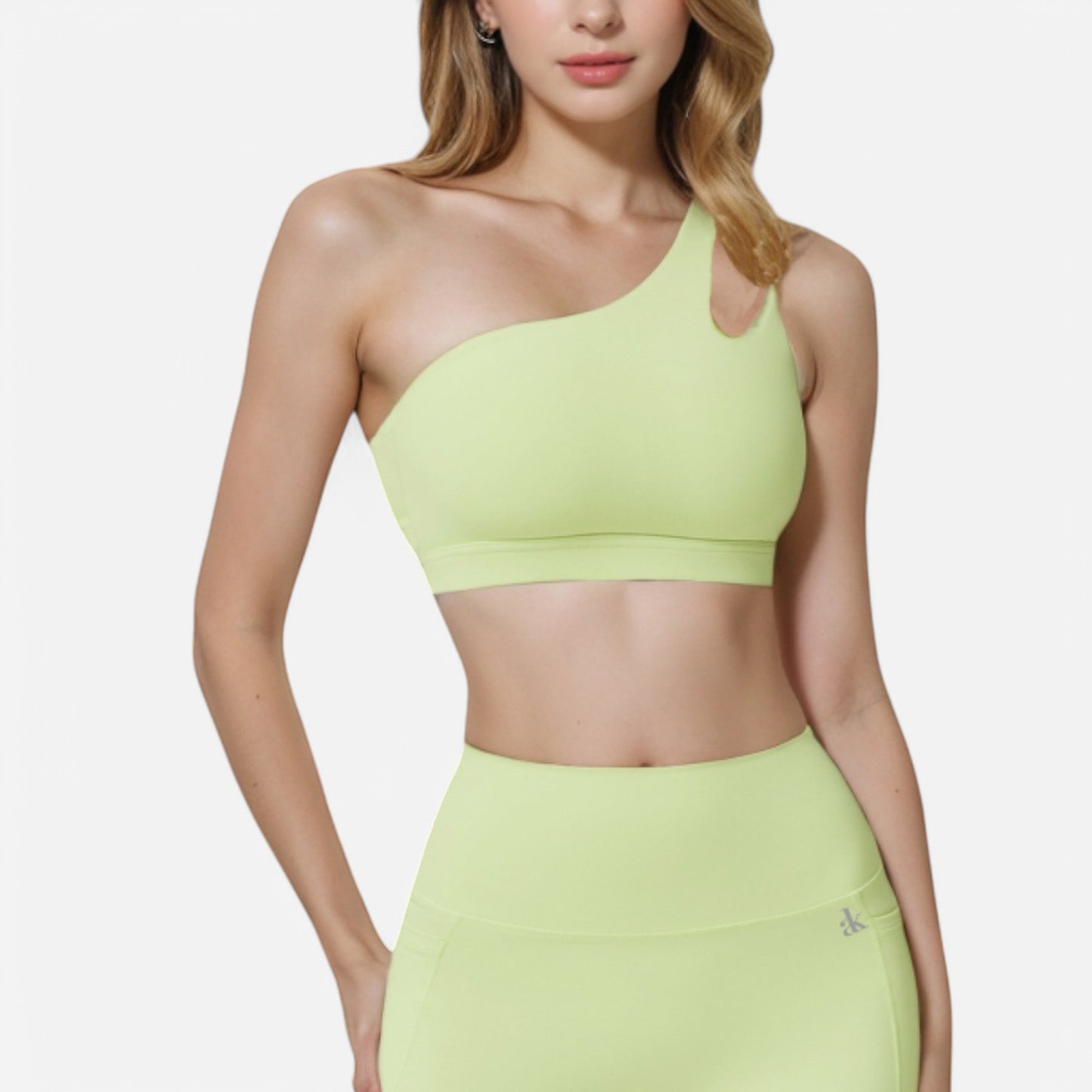 Anna-Kaci Women's One Shoulder Cutout Sports Bra