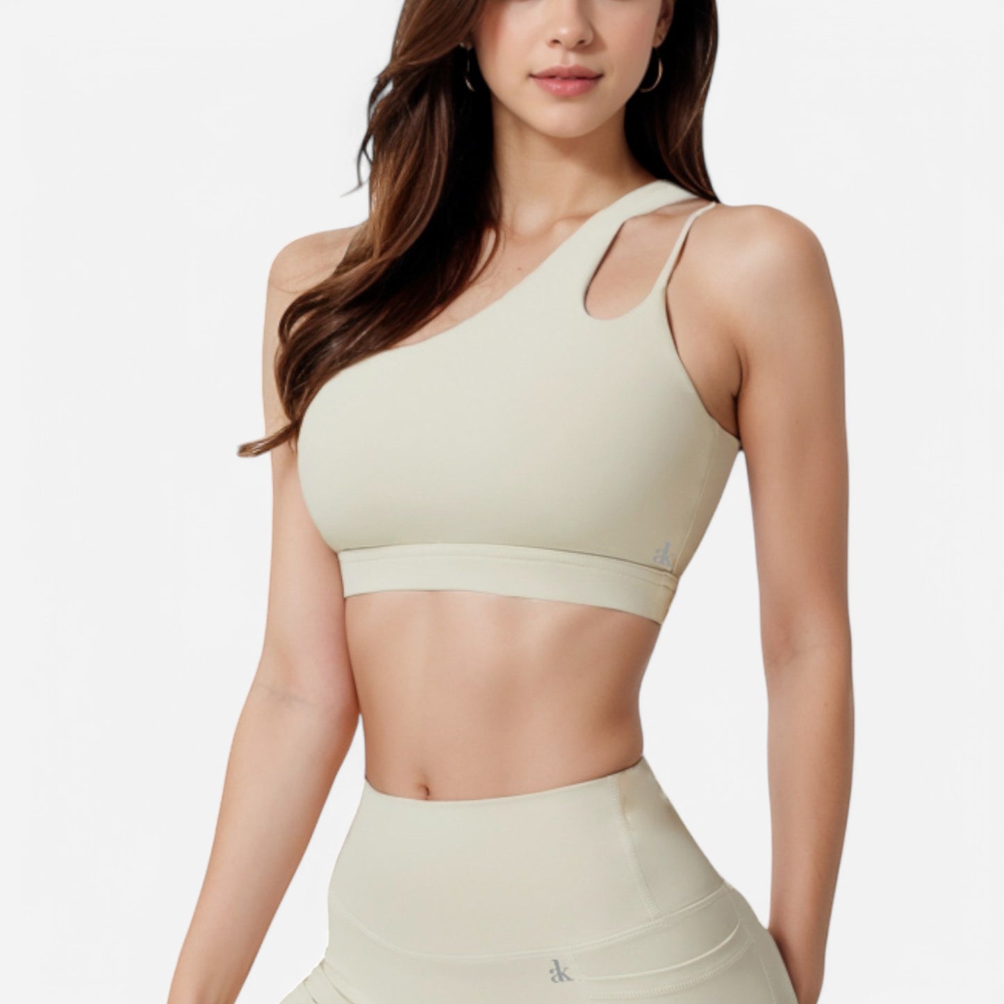 Anna-Kaci Women's One Shoulder Cutout Sports Bra