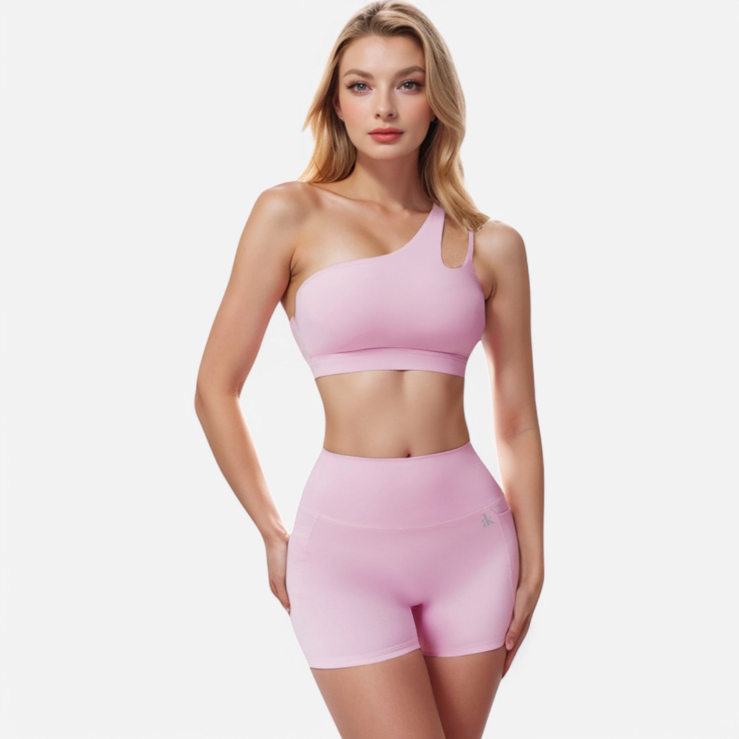 Anna-Kaci Women's One Shoulder Cutout Sports Bra