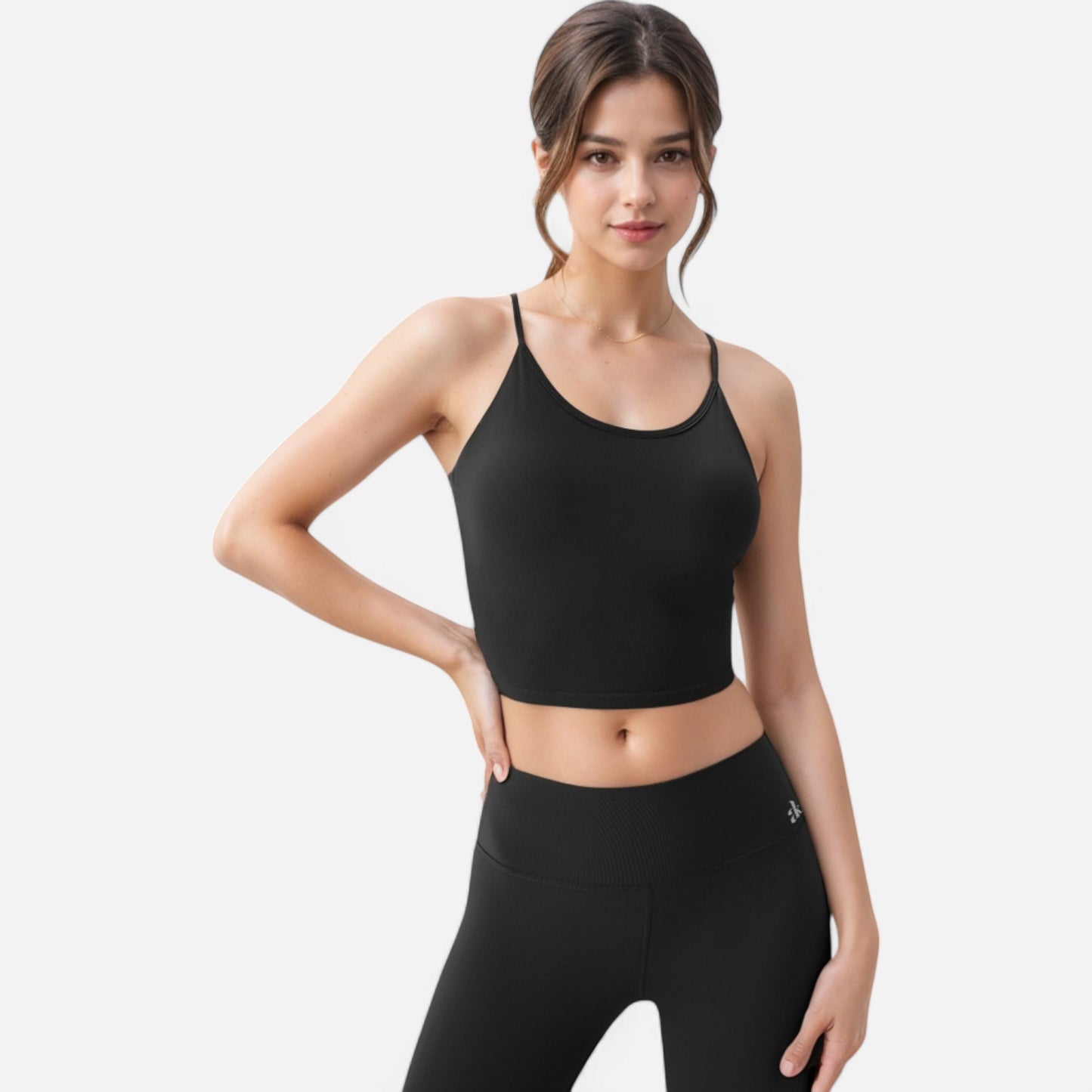 Anna-Kaci Women's Crisscross Strappy Sports Bra with Lace-Up Detail