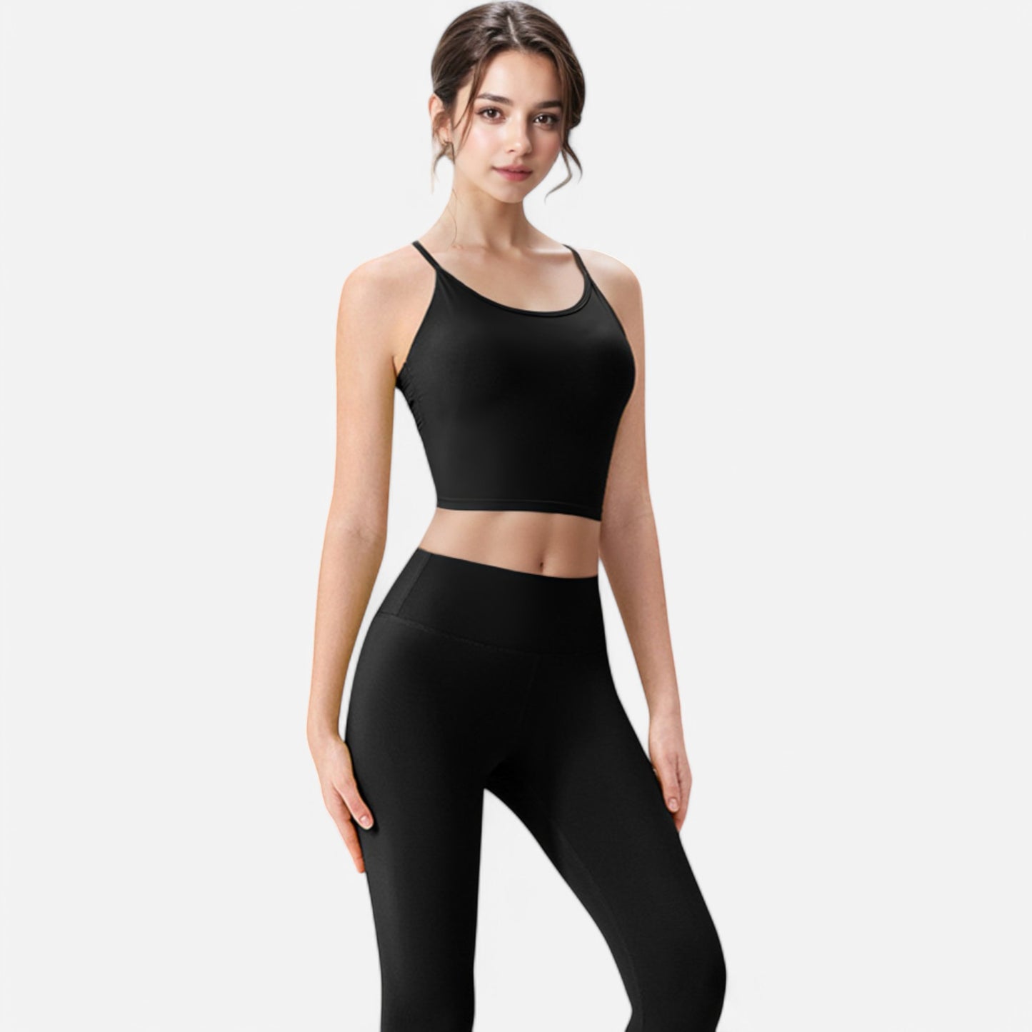 Anna-Kaci Women's Crisscross Strappy Sports Bra with Lace-Up Detail