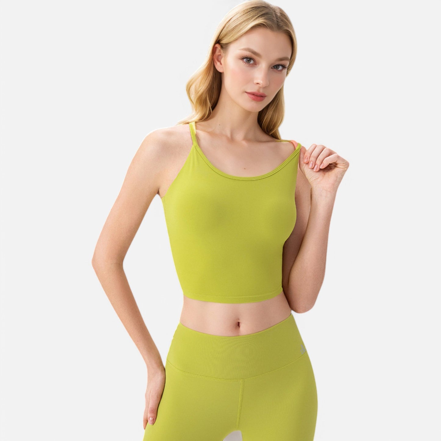 Anna-Kaci Women's Crisscross Strappy Sports Bra with Lace-Up Detail