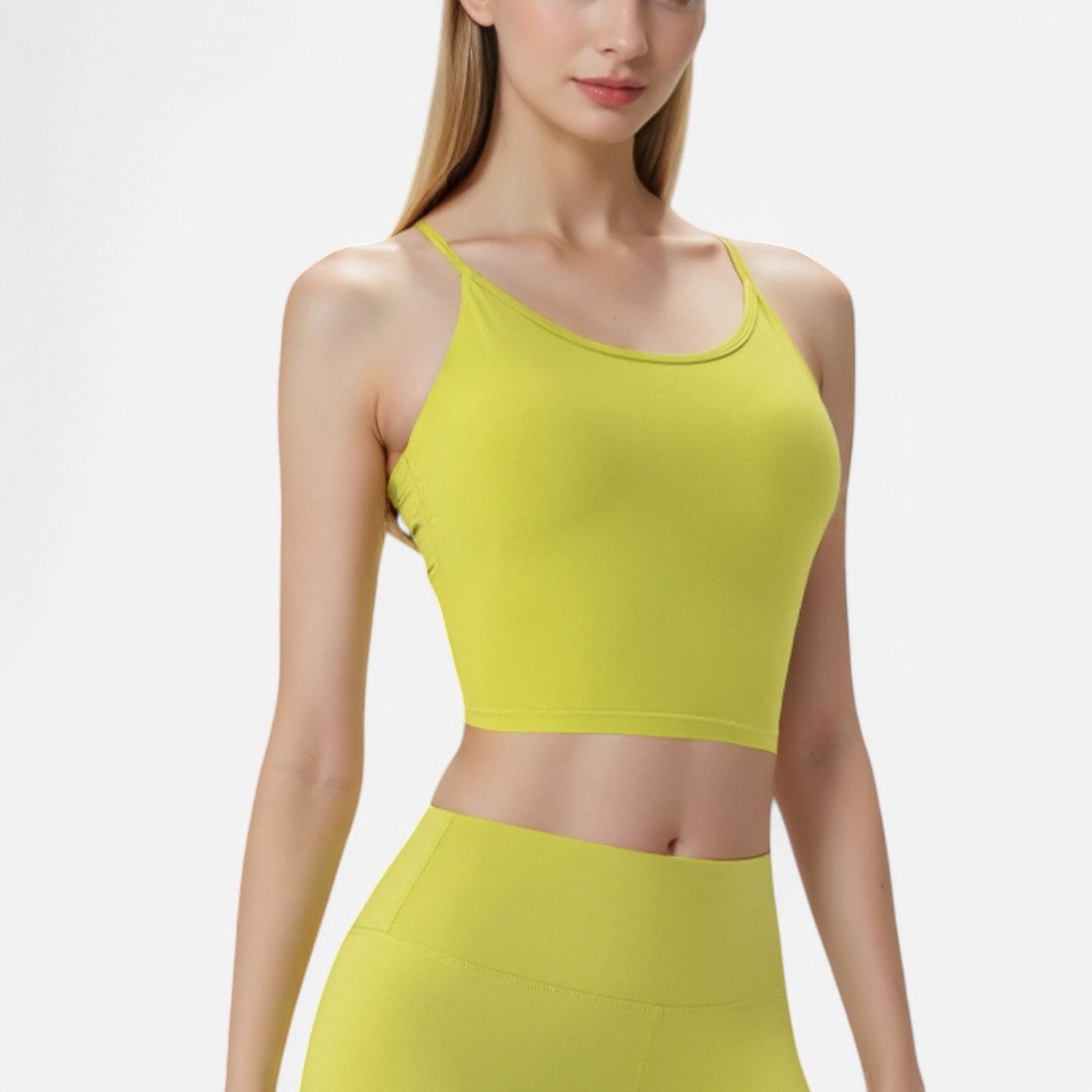 Anna-Kaci Women's Crisscross Strappy Sports Bra with Lace-Up Detail