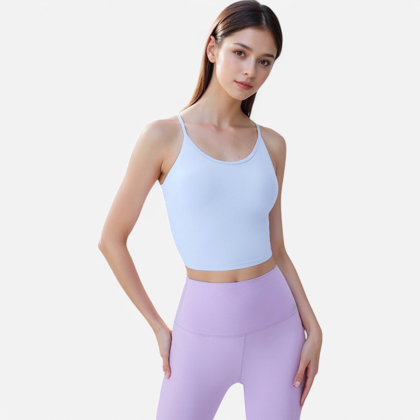 Anna-Kaci Women's Crisscross Strappy Sports Bra with Lace-Up Detail