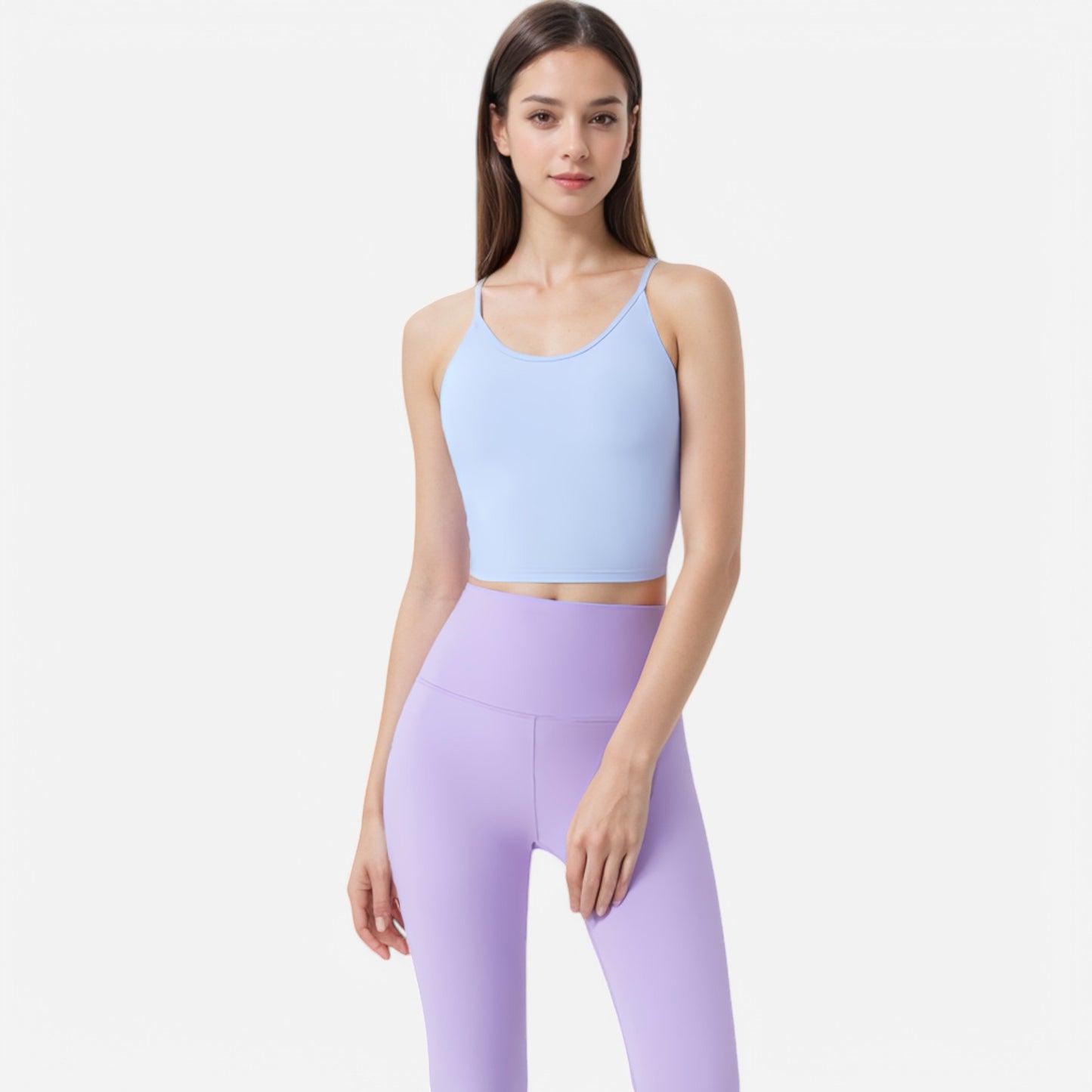 Anna-Kaci Women's Crisscross Strappy Sports Bra with Lace-Up Detail