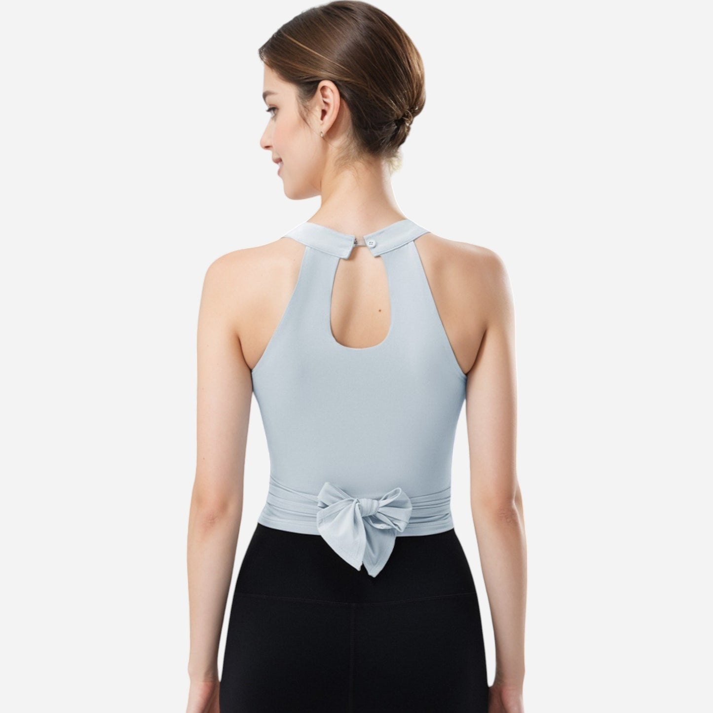 Anna-Kaci Women's Halter Neck Wrap Tie Athletic Tank Top