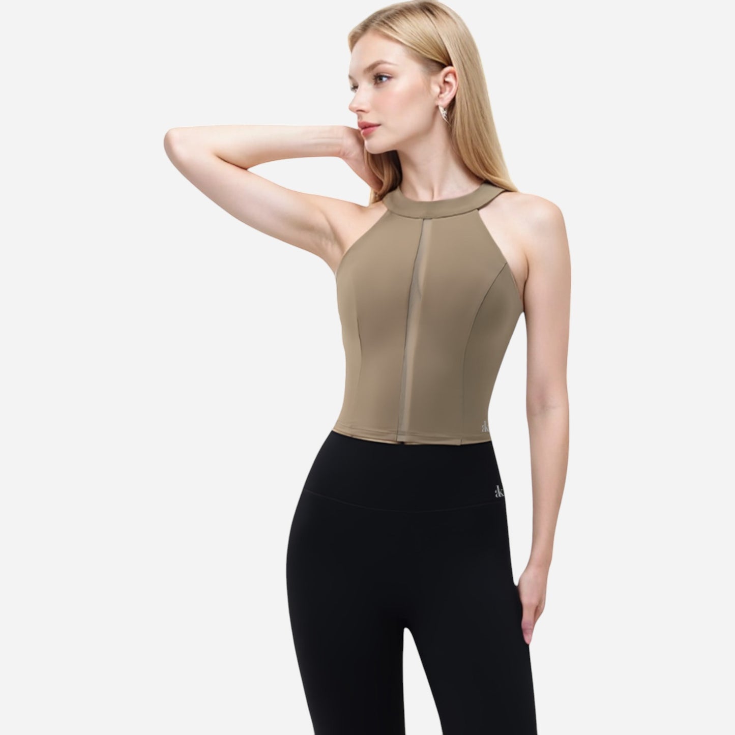 Anna-Kaci Women's Halter Neck Wrap Tie Athletic Tank Top