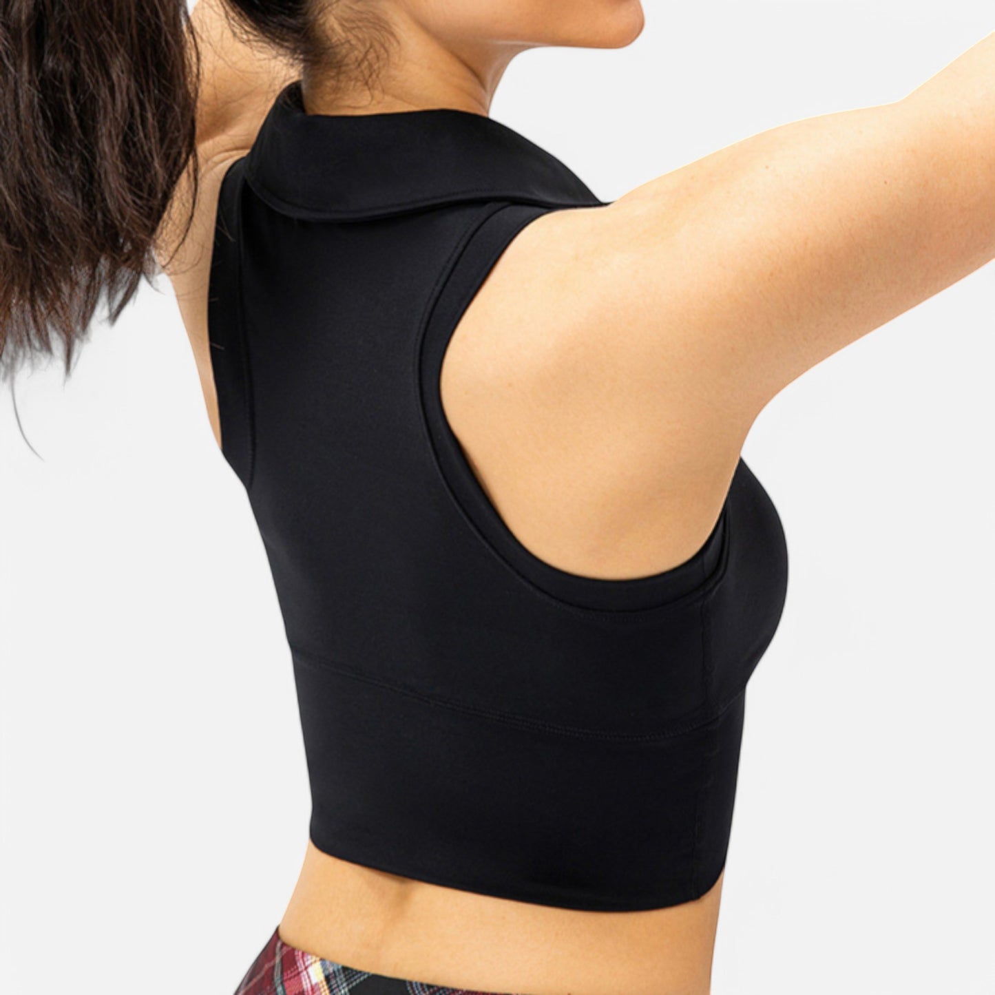 Anna-Kaci Women's Sleeveless Collared Crop Top with V-Neckline