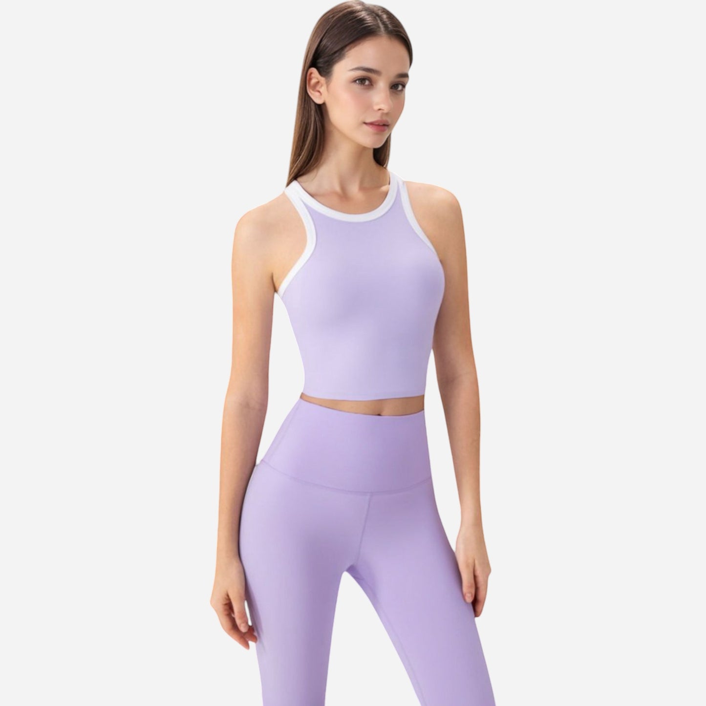 Anna-Kaci Women's Contrast Trim High Neck Crop Top