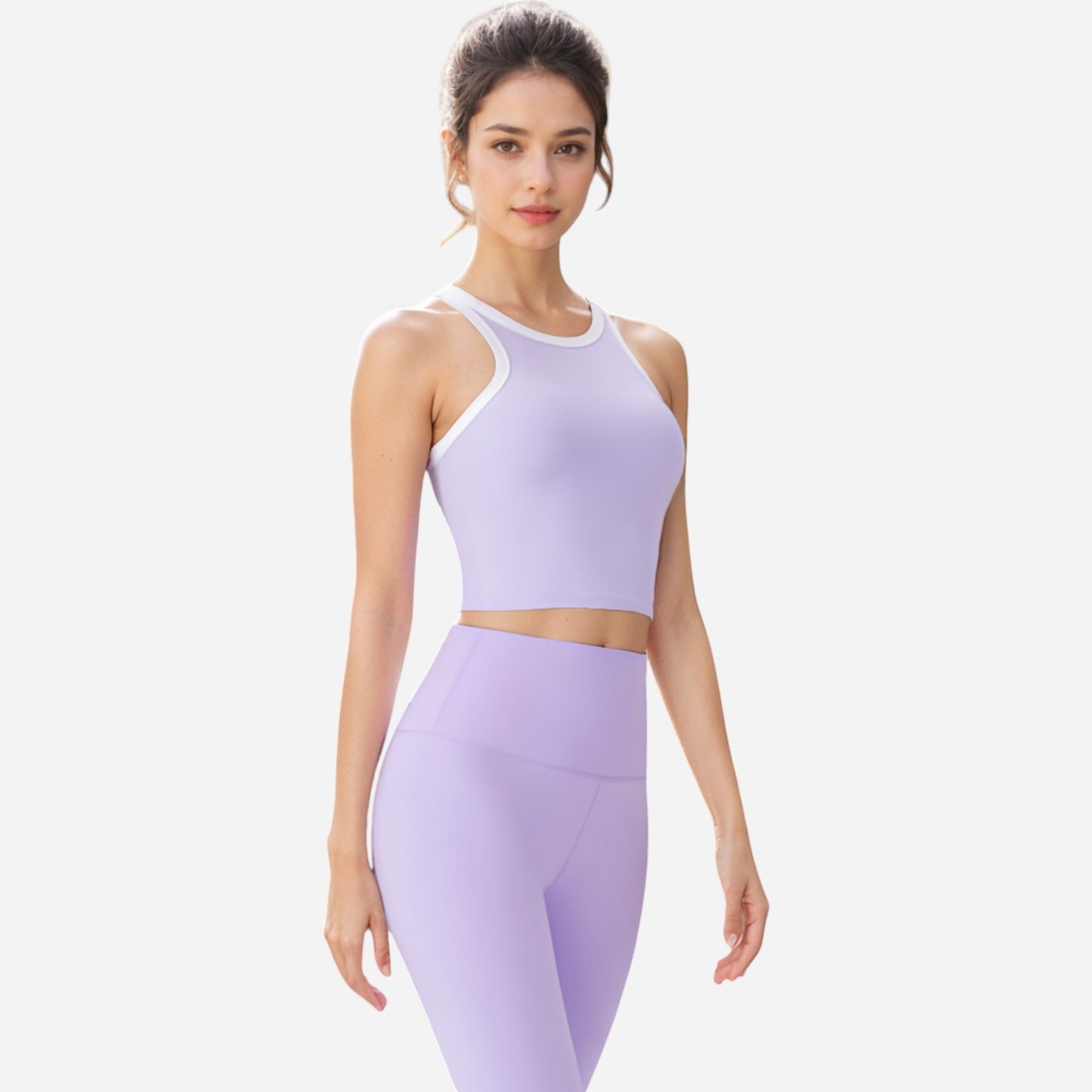 Anna-Kaci Women's Contrast Trim High Neck Crop Top