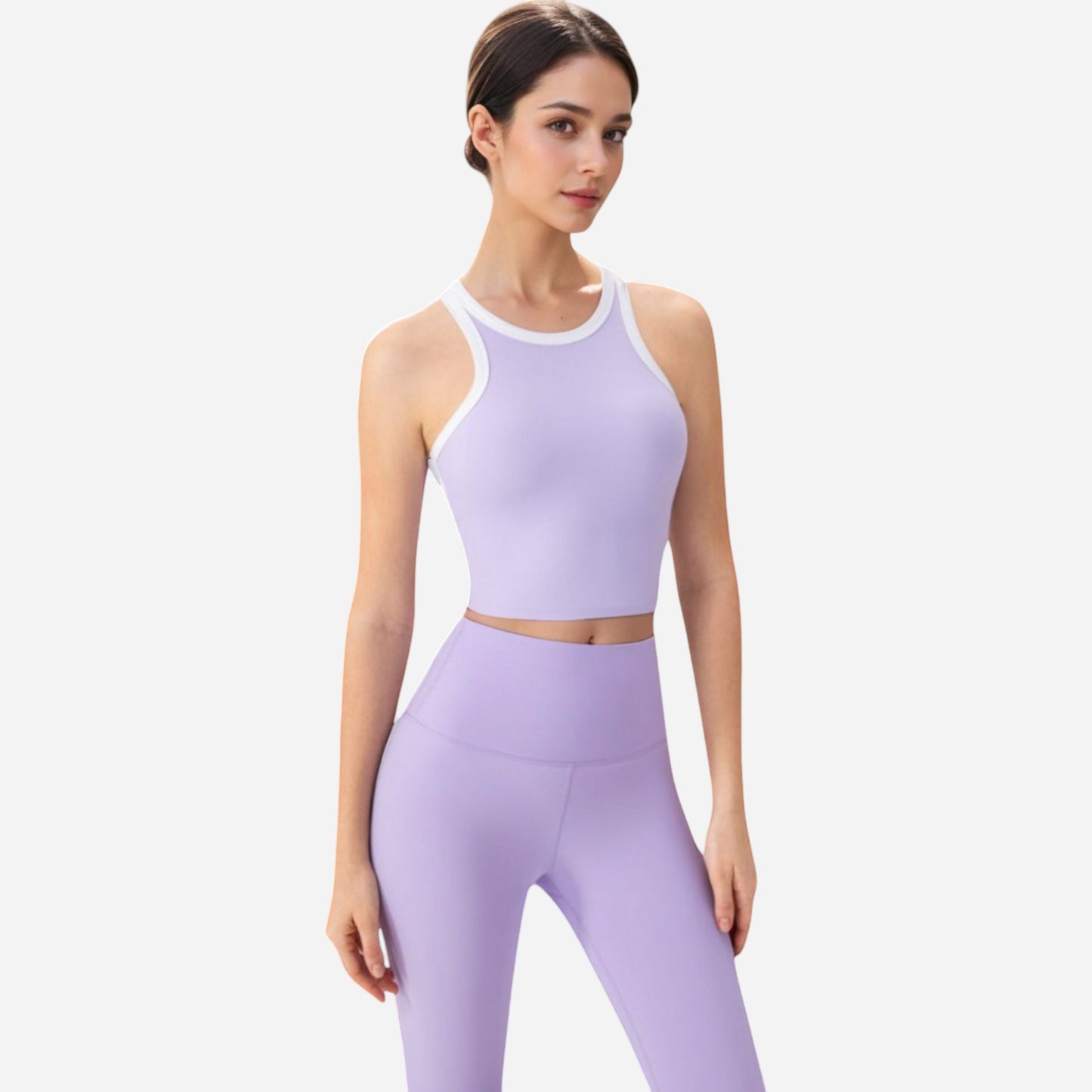 Anna-Kaci Women's Contrast Trim High Neck Crop Top