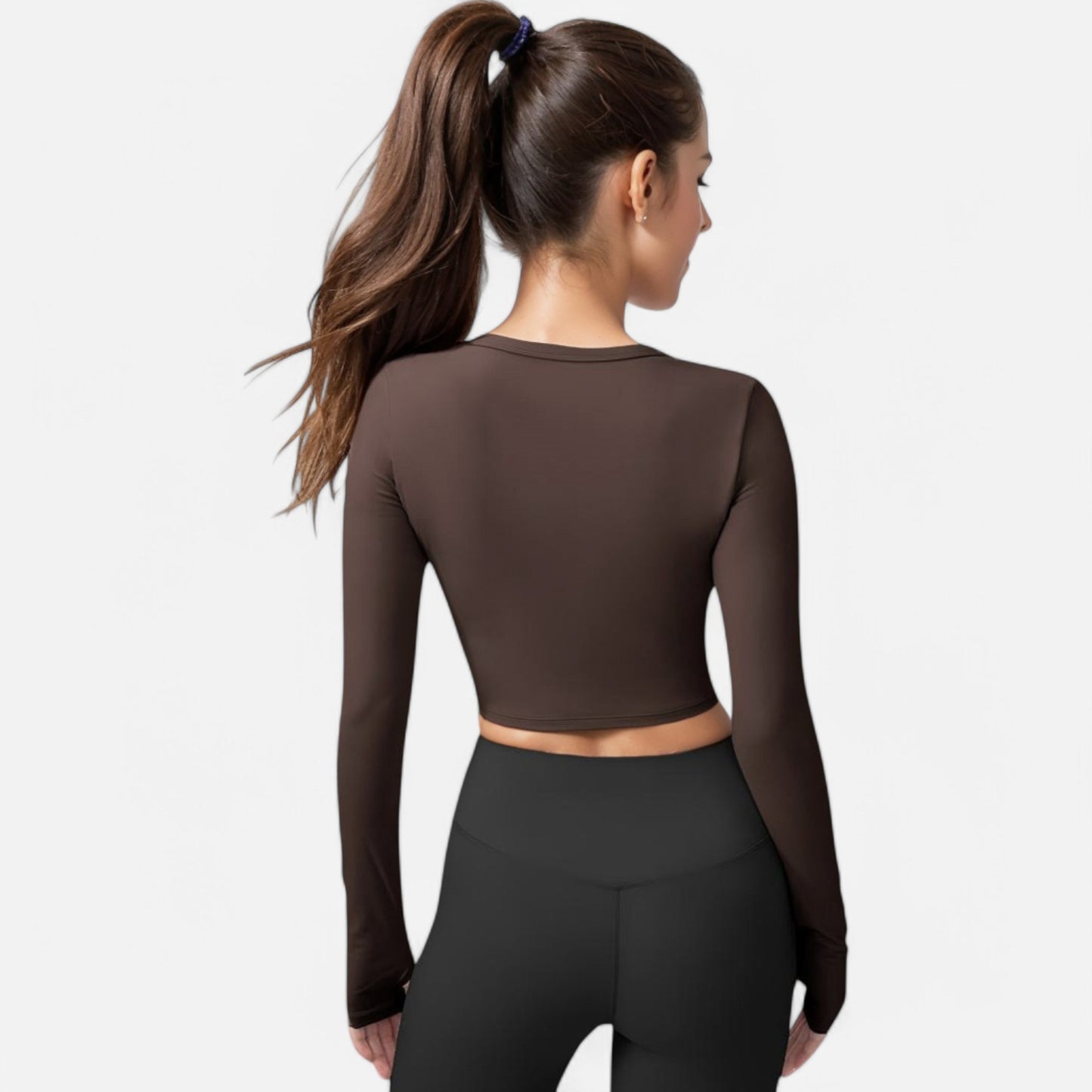 Anna-Kaci Women's Cropped Button-Front Long Sleeve Top with Thumbholes