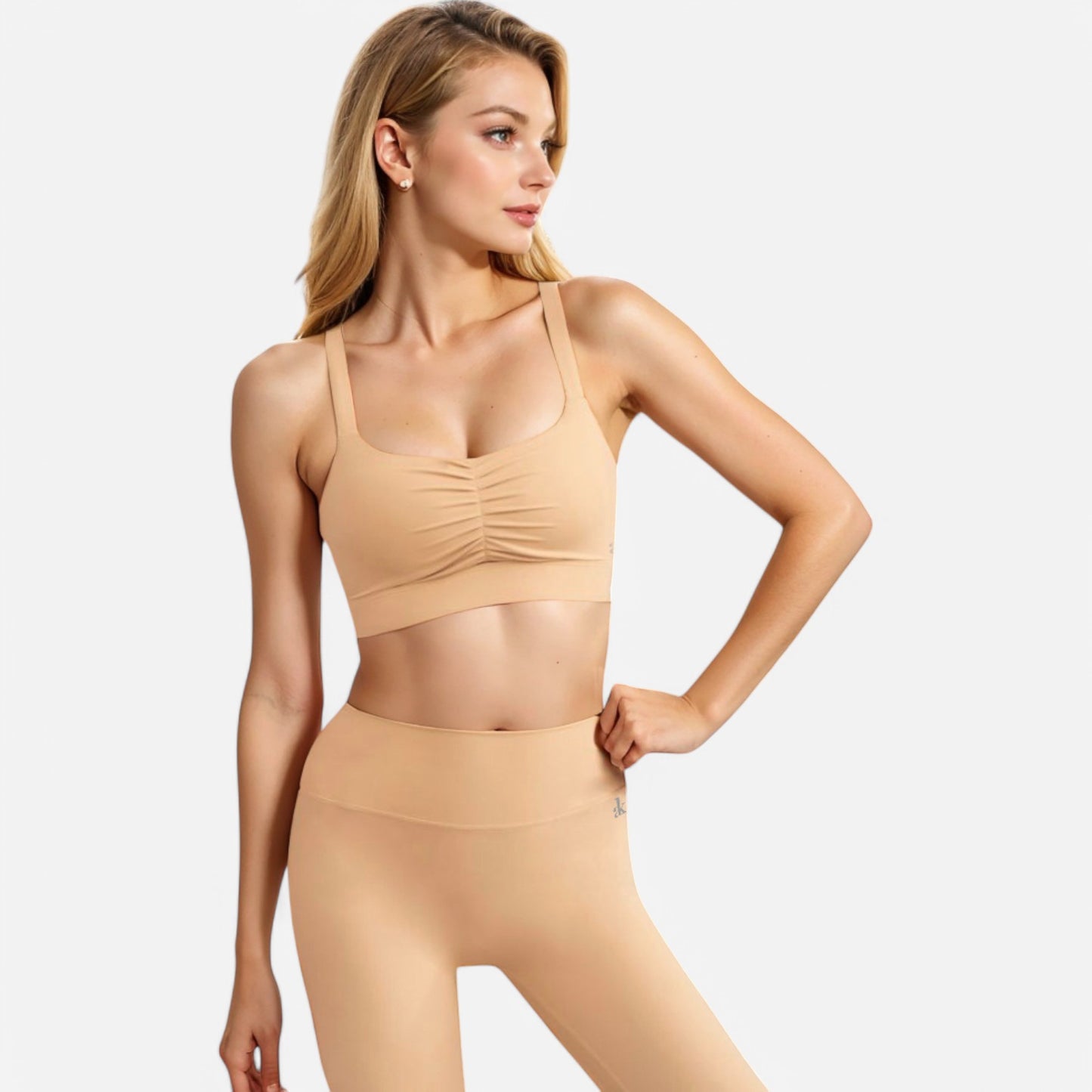 Anna-Kaci Women's Strappy Back Sports Bra with Crisscross Design