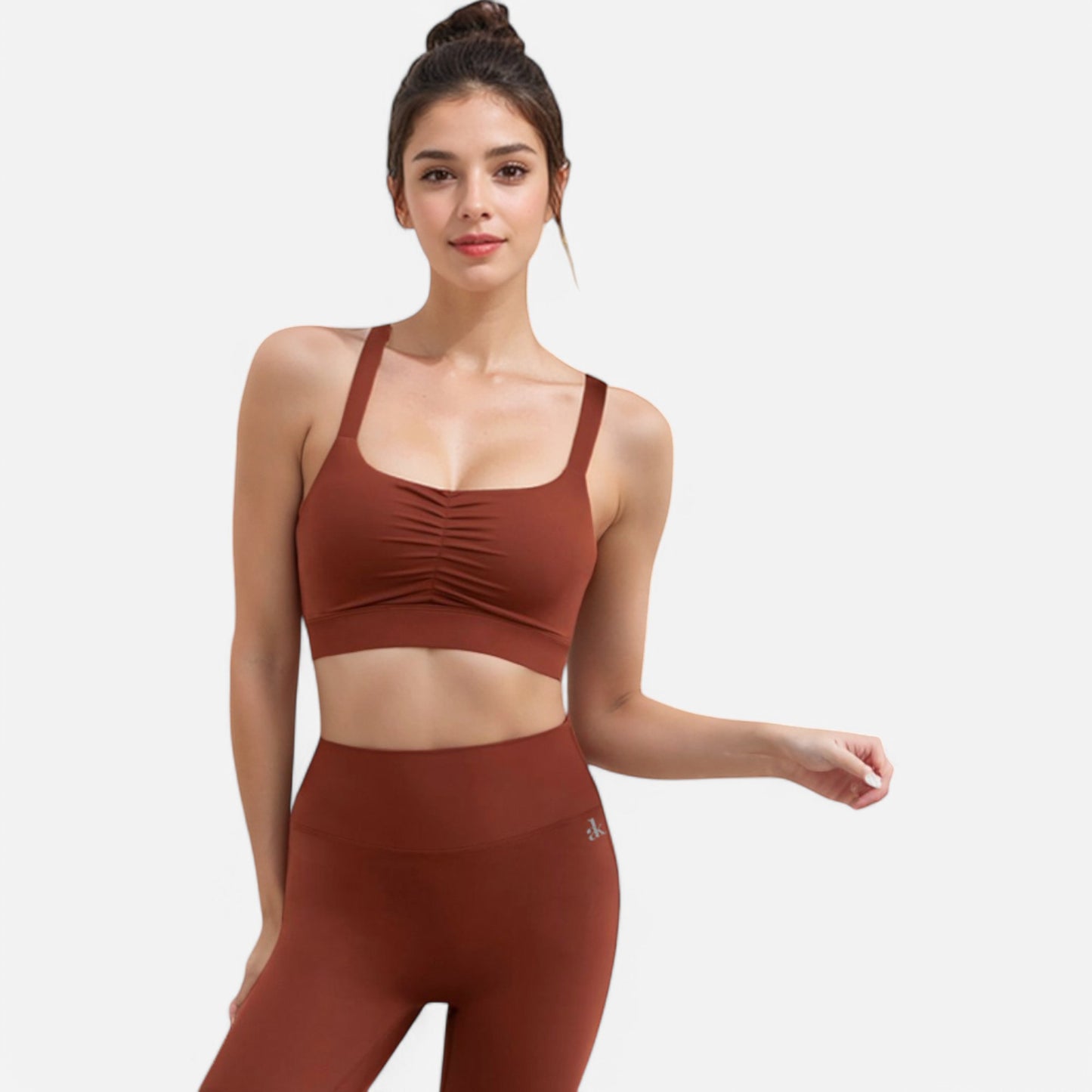 Anna-Kaci Women's Strappy Back Sports Bra with Crisscross Design
