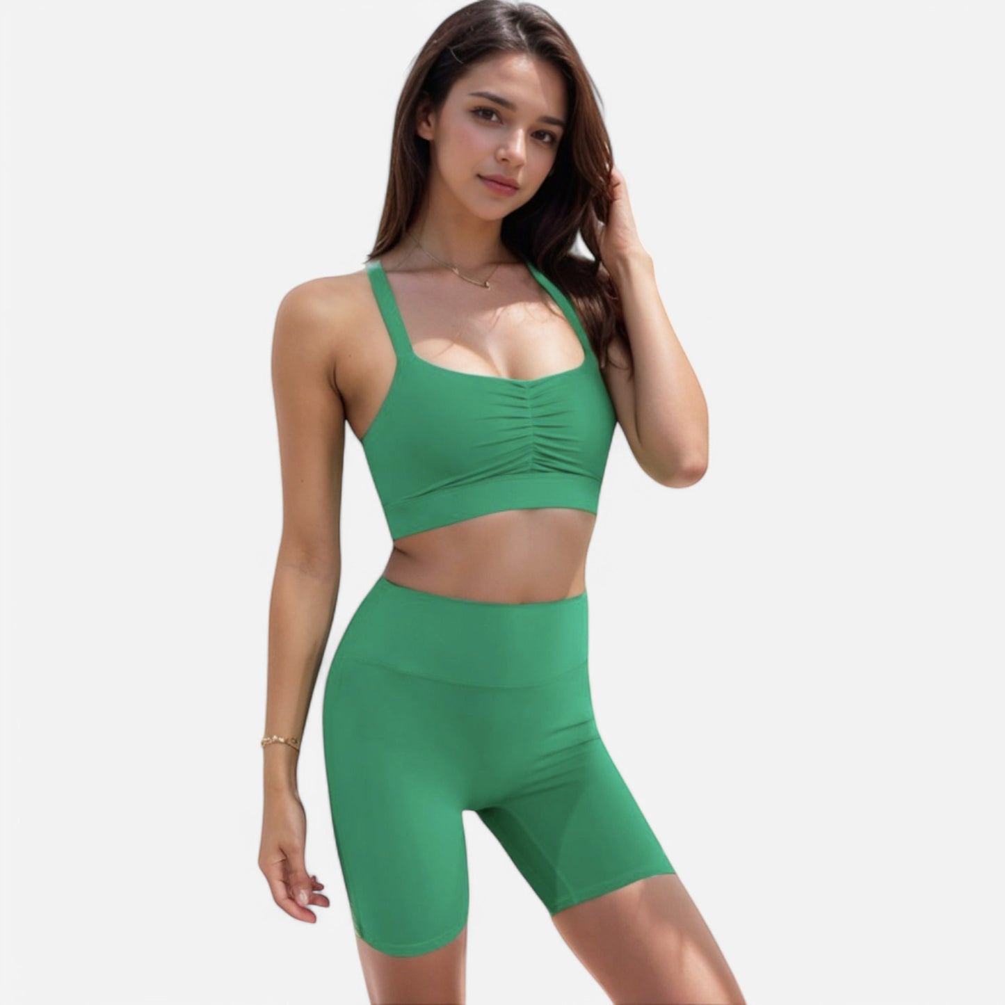 Anna-Kaci Women's Strappy Back Sports Bra with Crisscross Design