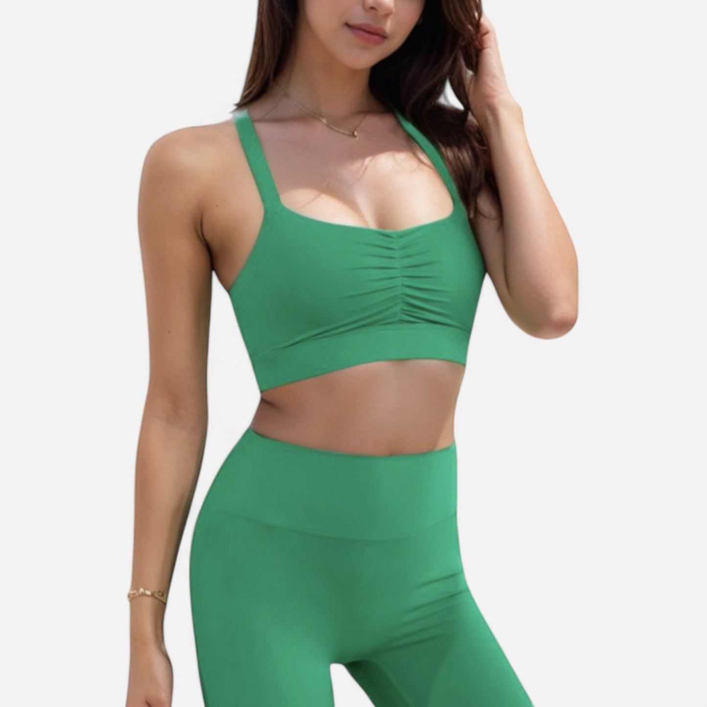 Anna-Kaci Women's Strappy Back Sports Bra with Crisscross Design