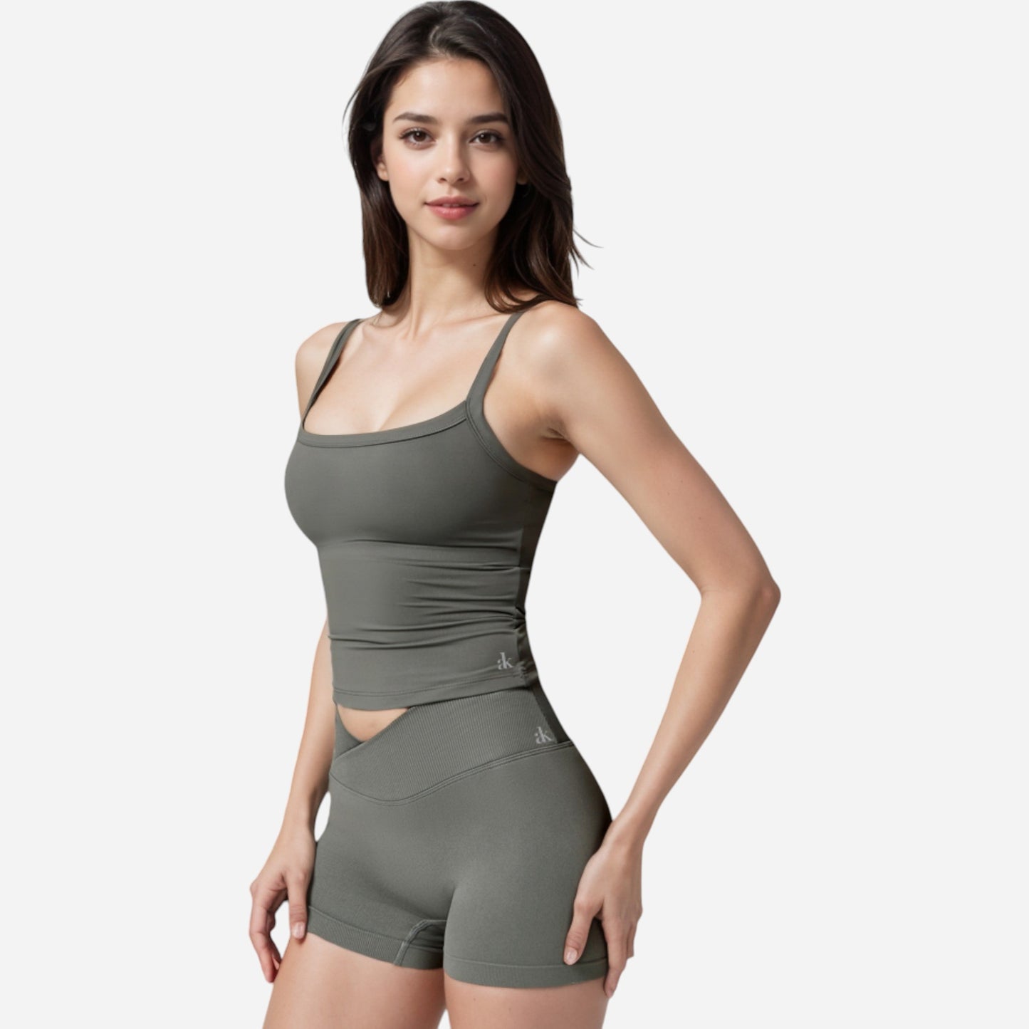 Anna-Kaci Women's Square Neck Tank Top with Spaghetti Straps
