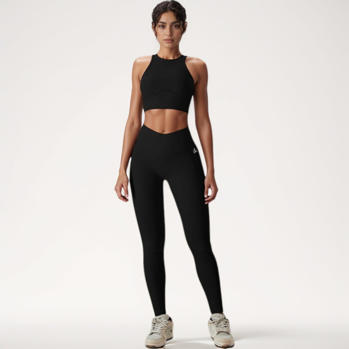 Anna-Kaci Active Women's High Neck Racerback Sports Crop Top with Seamless Compression Fit