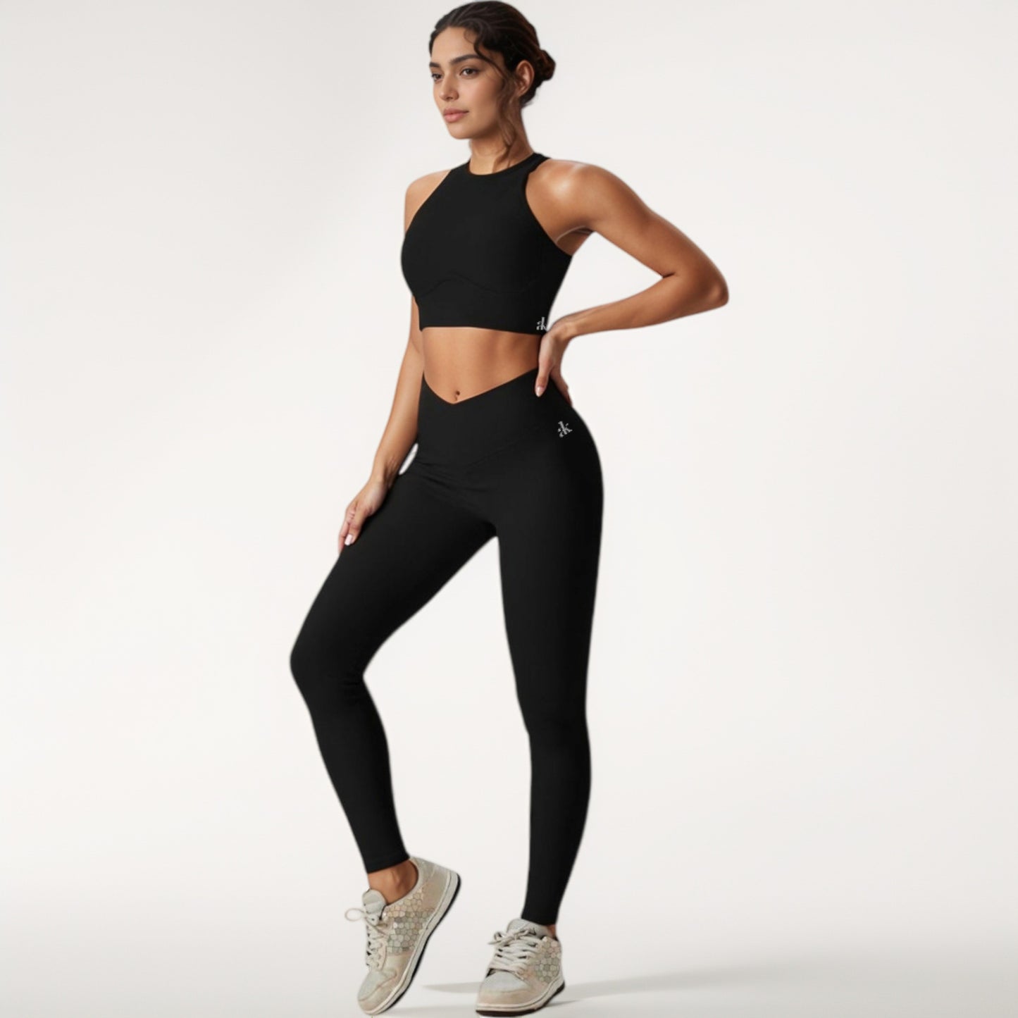 Anna-Kaci Active Women's High Neck Racerback Sports Crop Top with Seamless Compression Fit