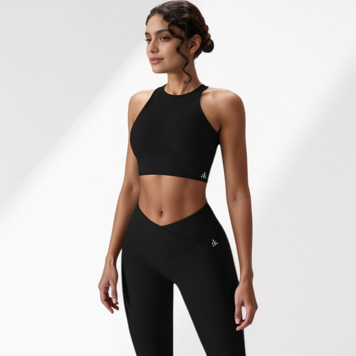 Anna-Kaci Active Women's High Neck Racerback Sports Crop Top with Seamless Compression Fit