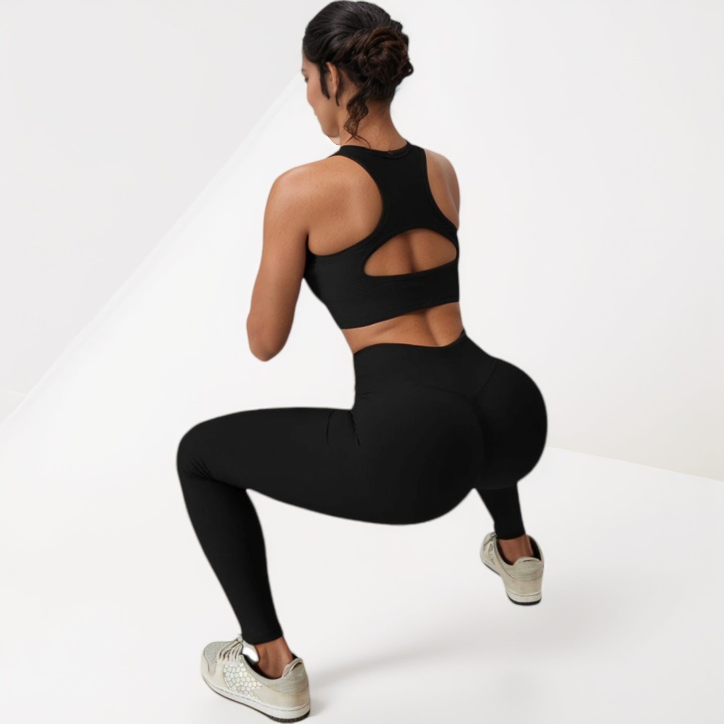 Anna-Kaci Active Women's High Neck Racerback Sports Crop Top with Seamless Compression Fit