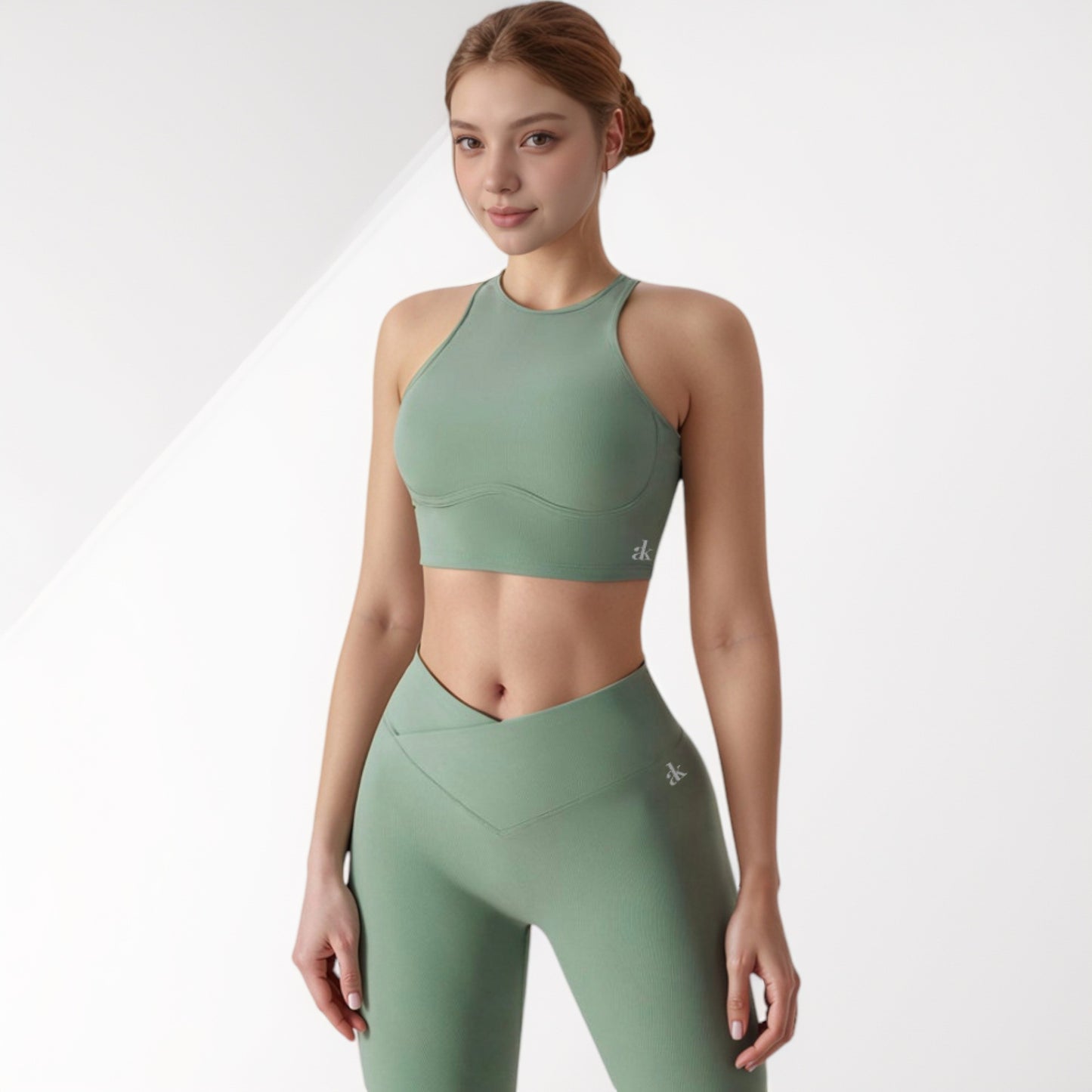 Anna-Kaci Active Women's High Neck Racerback Sports Crop Top with Seamless Compression Fit