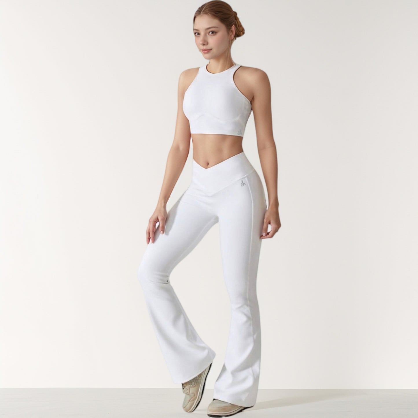 Anna-Kaci Active Women's High Neck Racerback Sports Crop Top with Seamless Compression Fit