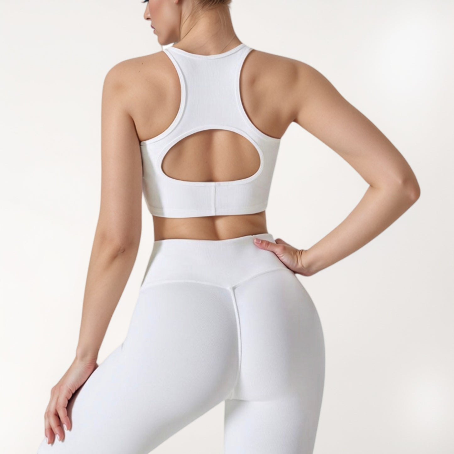 Anna-Kaci Active Women's High Neck Racerback Sports Crop Top with Seamless Compression Fit