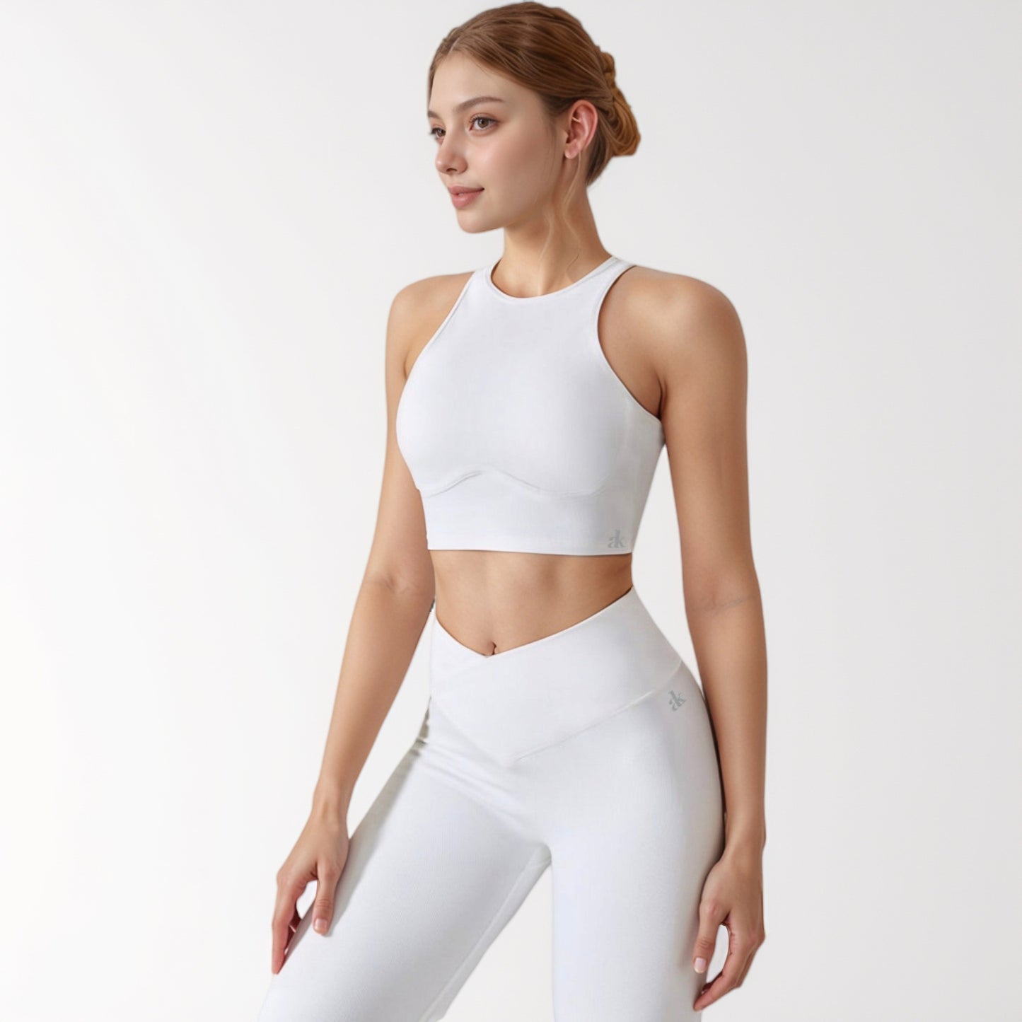 Anna-Kaci Active Women's High Neck Racerback Sports Crop Top with Seamless Compression Fit