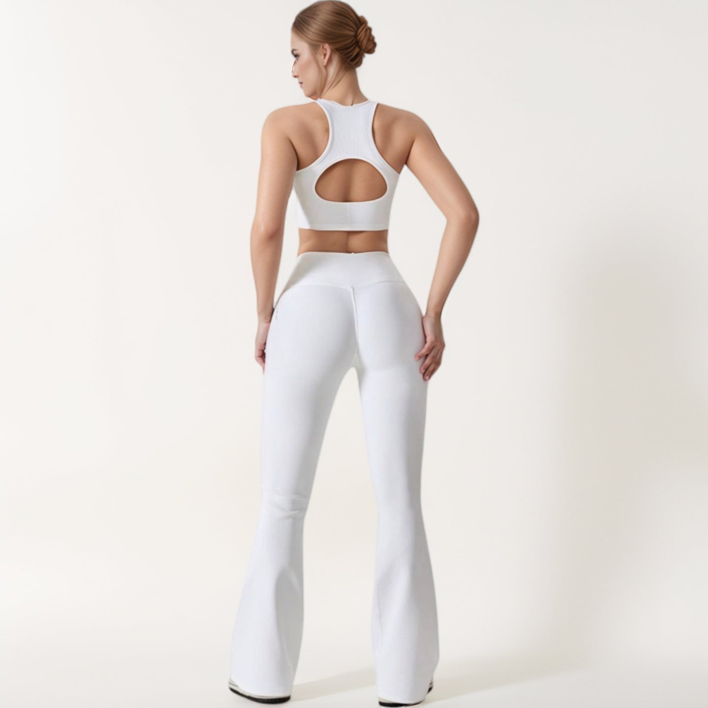 Anna-Kaci Active Women's High Neck Racerback Sports Crop Top with Seamless Compression Fit