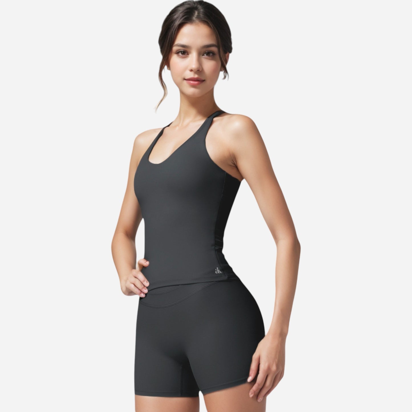 Anna-Kaci Women's Strappy Back Fitted Tank Top with Scoop Neck