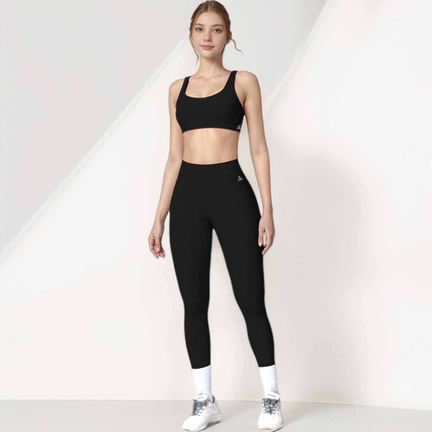 Anna-Kaci Active Women's Scoop Neck Sports Crop Top with Wide Shoulder Straps and Seamless Fit