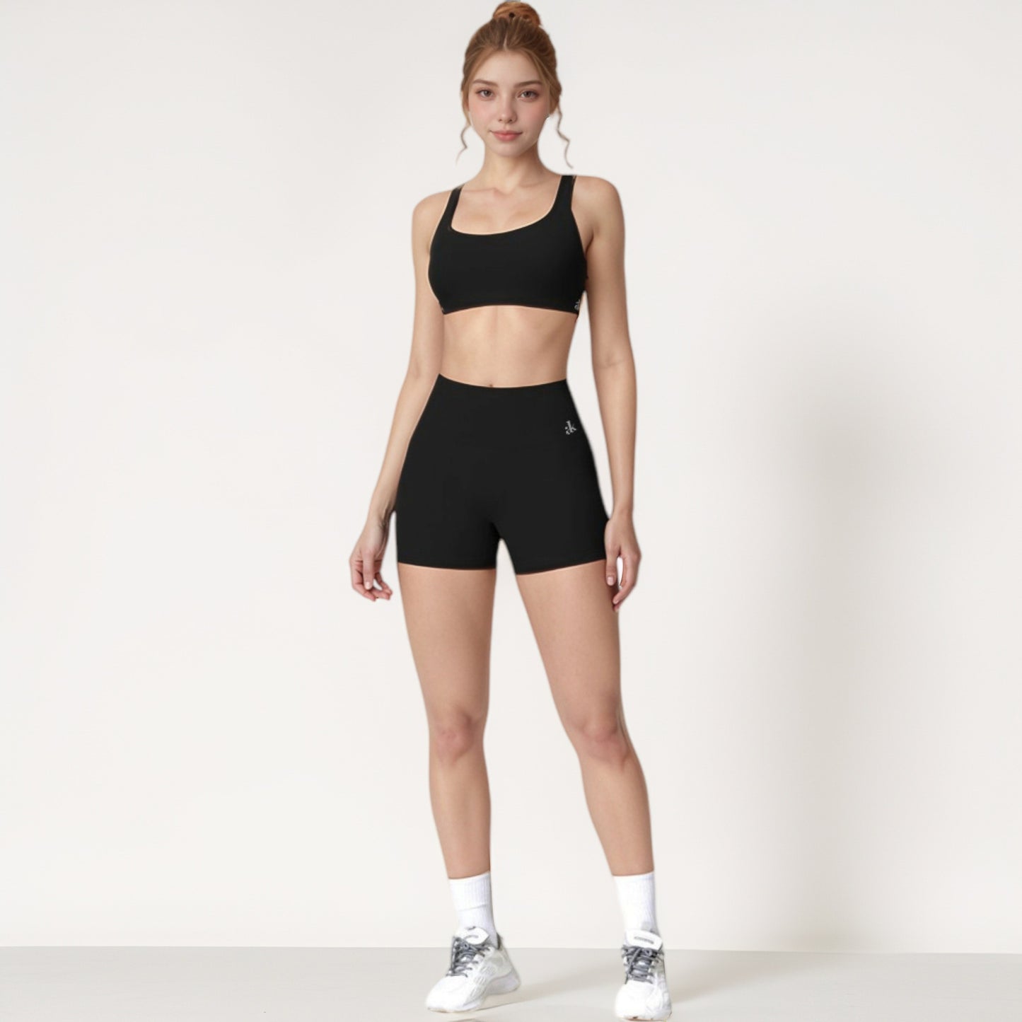 Anna-Kaci Active Women's Scoop Neck Sports Crop Top with Wide Shoulder Straps and Seamless Fit