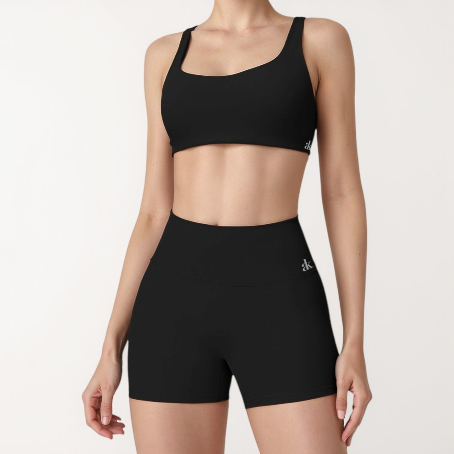 Anna-Kaci Active Women's Scoop Neck Sports Crop Top with Wide Shoulder Straps and Seamless Fit
