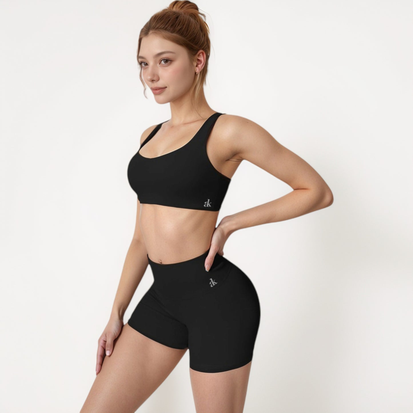 Anna-Kaci Active Women's Scoop Neck Sports Crop Top with Wide Shoulder Straps and Seamless Fit